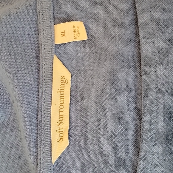 Soft Surroundings Blue Cotton Gauze Long Sleeve Extra Large - Picture 4 of 6